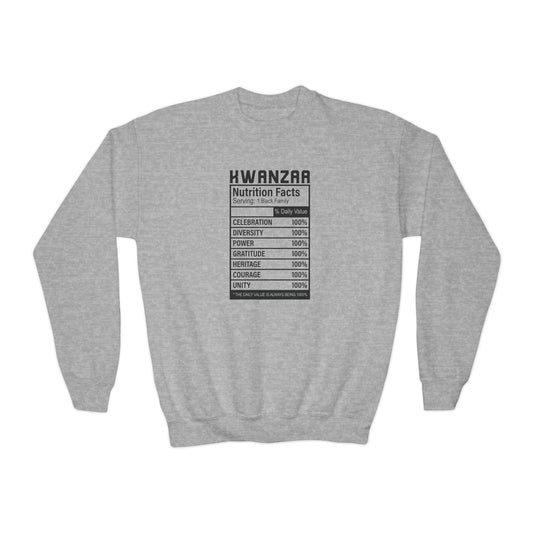 Kwanza Nutritional Facts | Youth Crewneck Sweatshirt