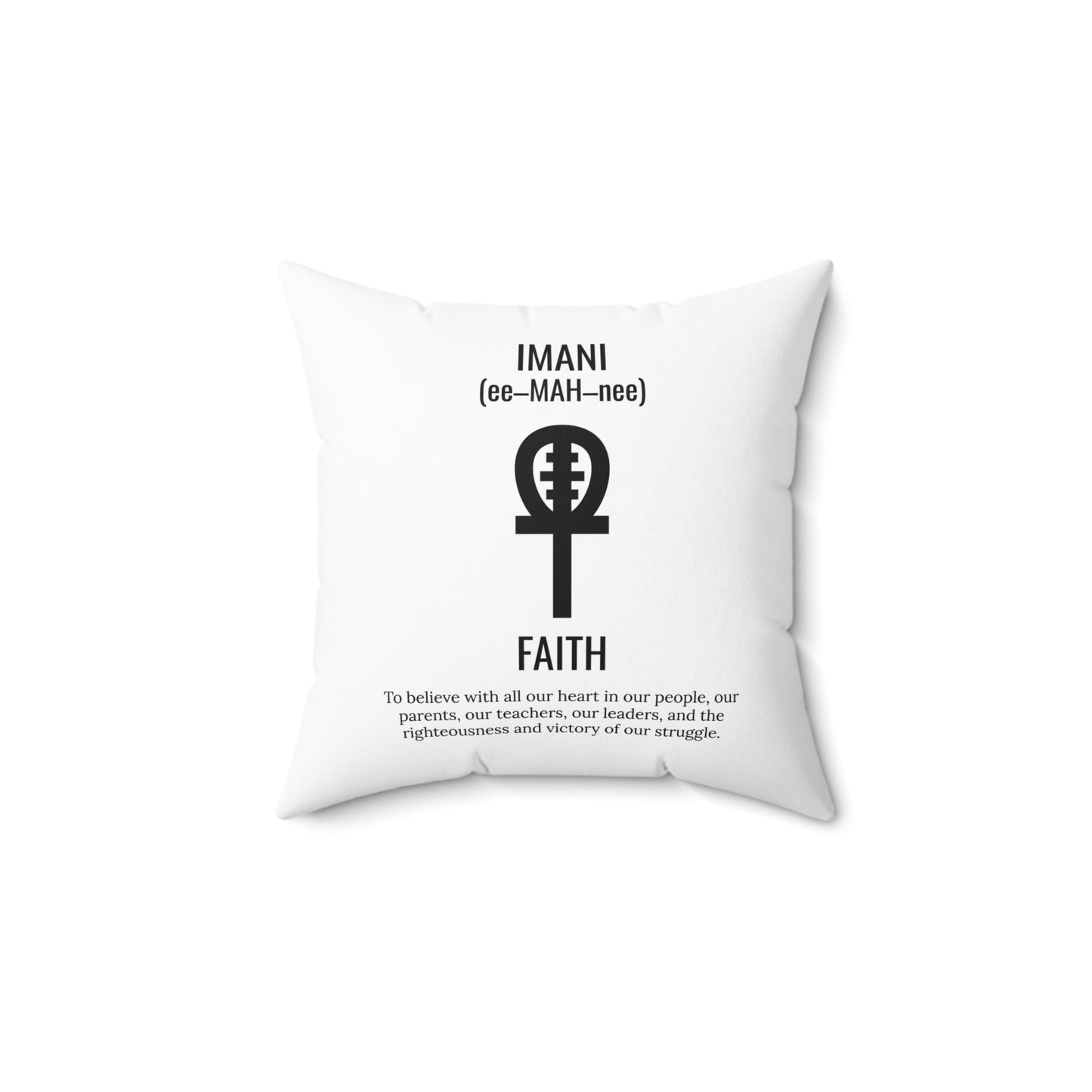 Imani (Day 7) Faith | Square Pillow |White|