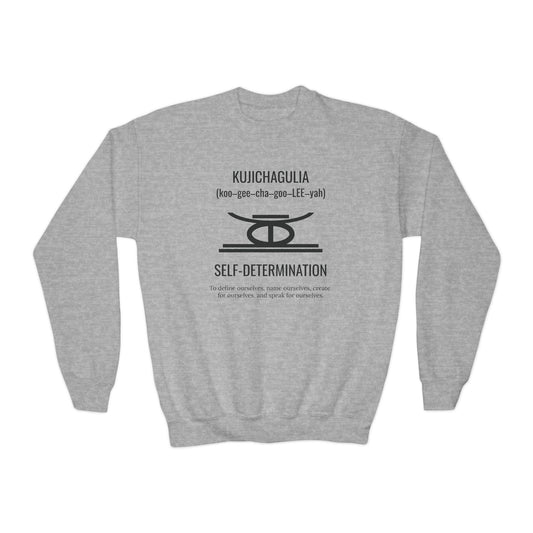 Kujichagulia (Day 2) | Self Determination | Youth Crewneck Sweatshirt