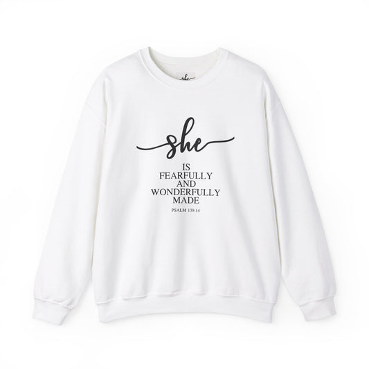 She Is (Version 2) | Sweatshirt |Psalms 139.14