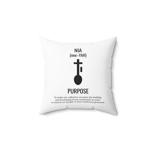 Nia (Day 5) | Purpose | Square Pillow |White|