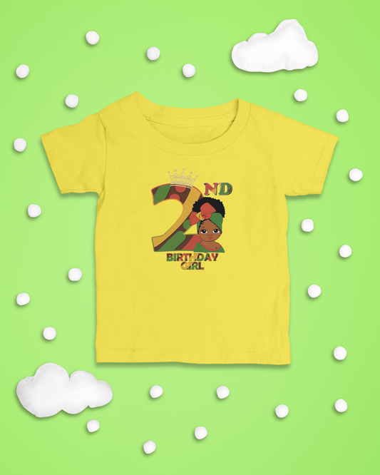 2nd Princess Birthday Girl (Solid) Juneteenth T-Shirt