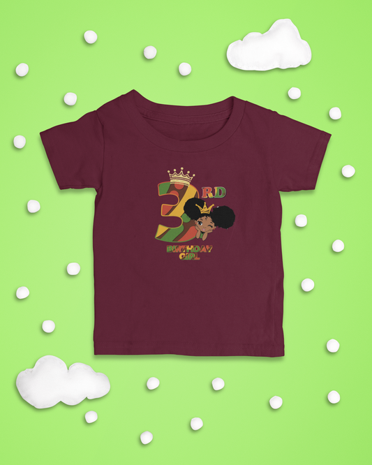 3rd Princess Birthday Girl (Solid) Juneteenth T-Shirt