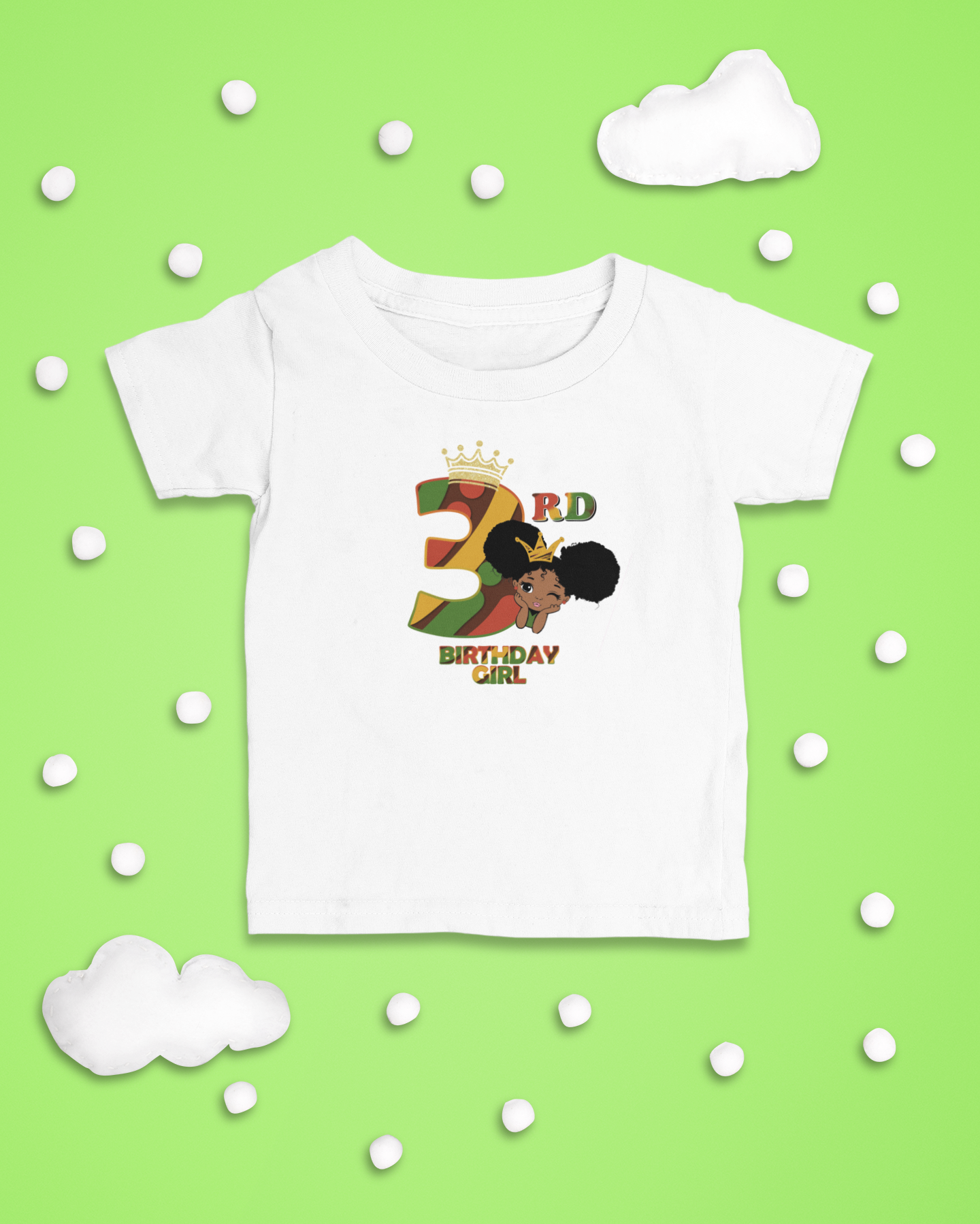 3rd Princess Birthday Girl (Solid) Juneteenth T-Shirt