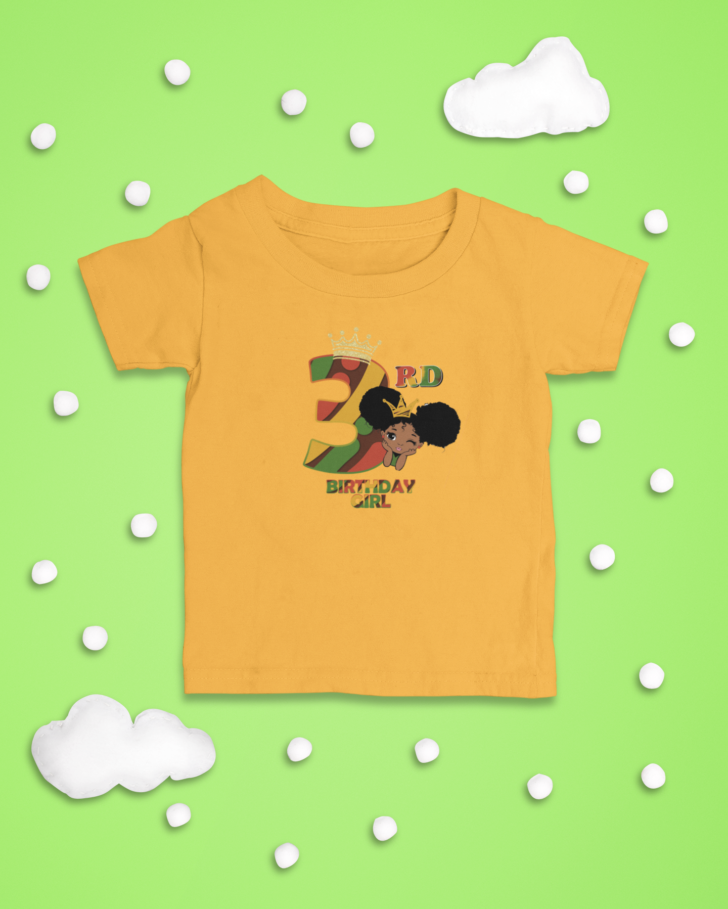 3rd Princess Birthday Girl (Solid) Juneteenth T-Shirt