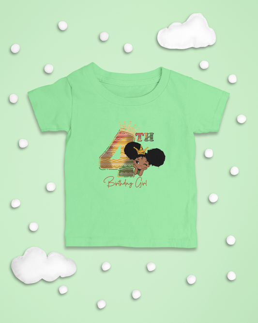 4th Princess Birthday Girl Juneteenth T-Shirt