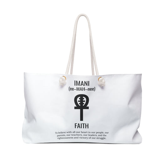 Imani (Day 7) Faith | Weekender Bag |White