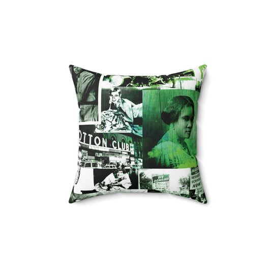 Black History 1920's Greatness | Square Pillow |Green