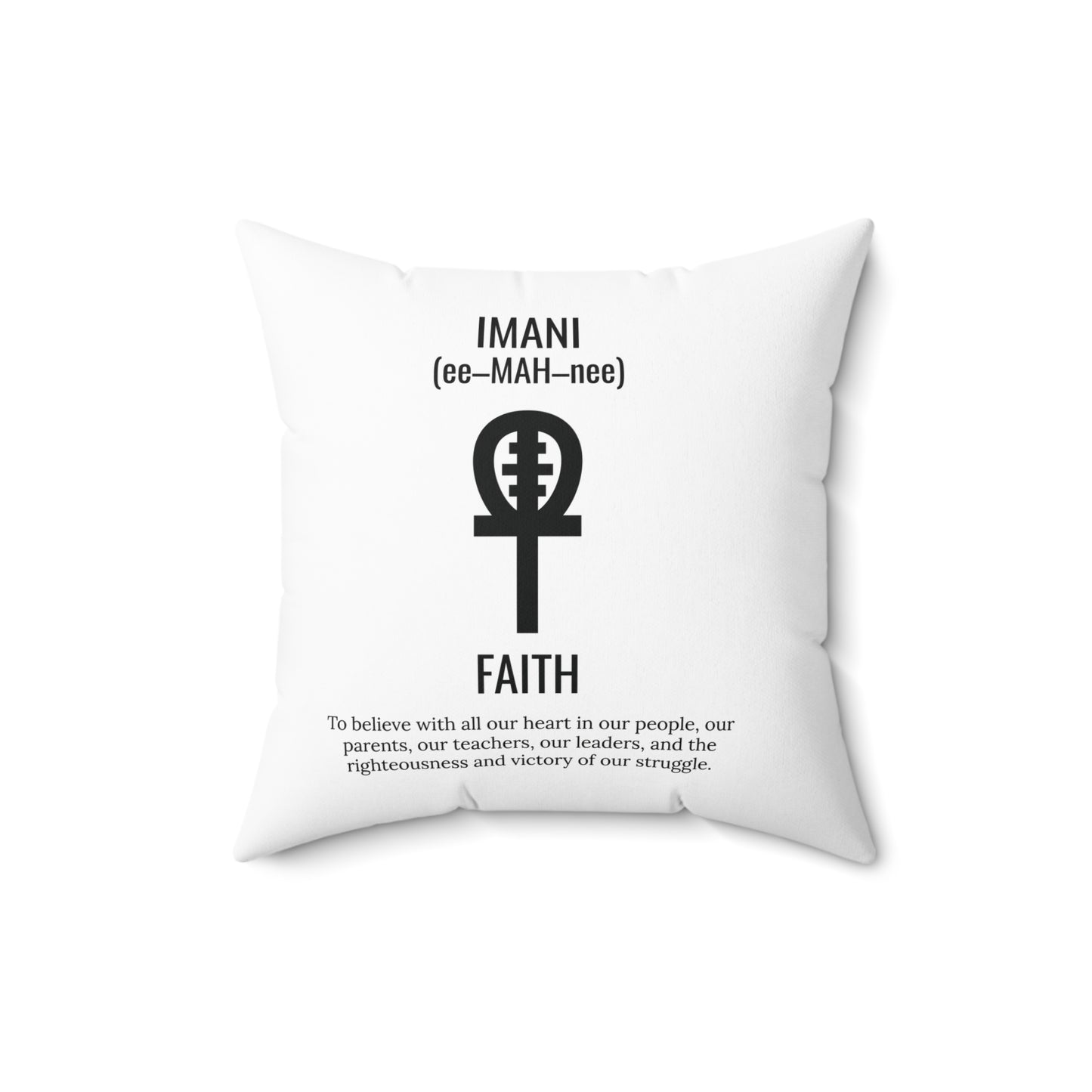 Imani (Day 7) Faith | Square Pillow |White|