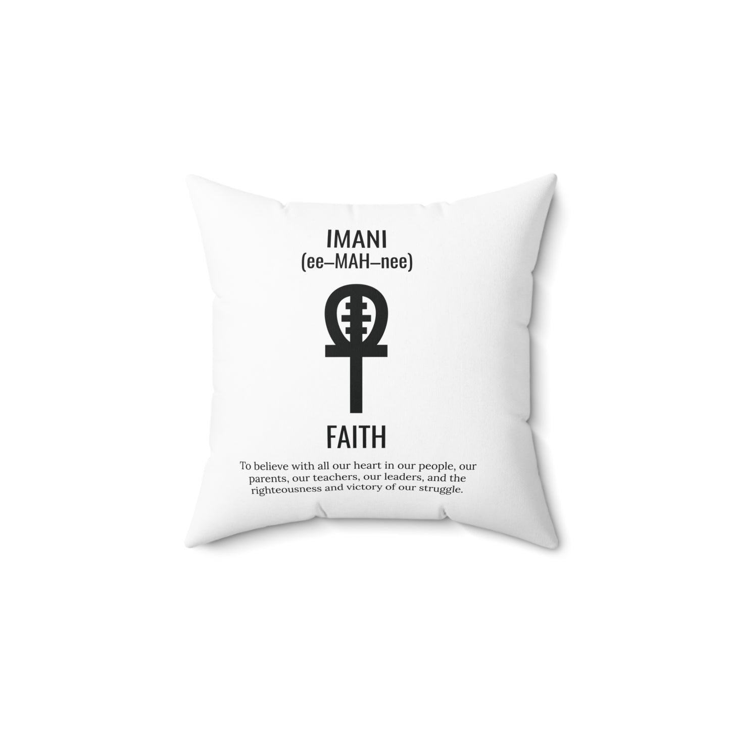 Imani (Day 7) Faith | Square Pillow |White|