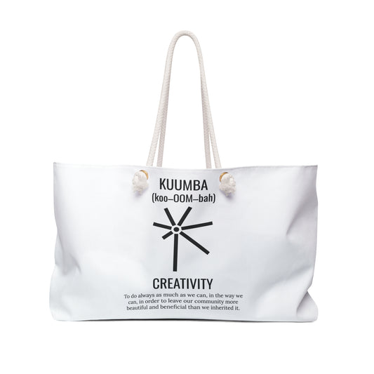 Kuumba (Day 6) | Creativity | Weekender Bag |White