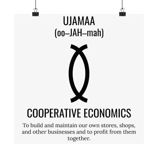 Ujamaa (Day 4) |Cooperative Economics | Vertical Poster |White|