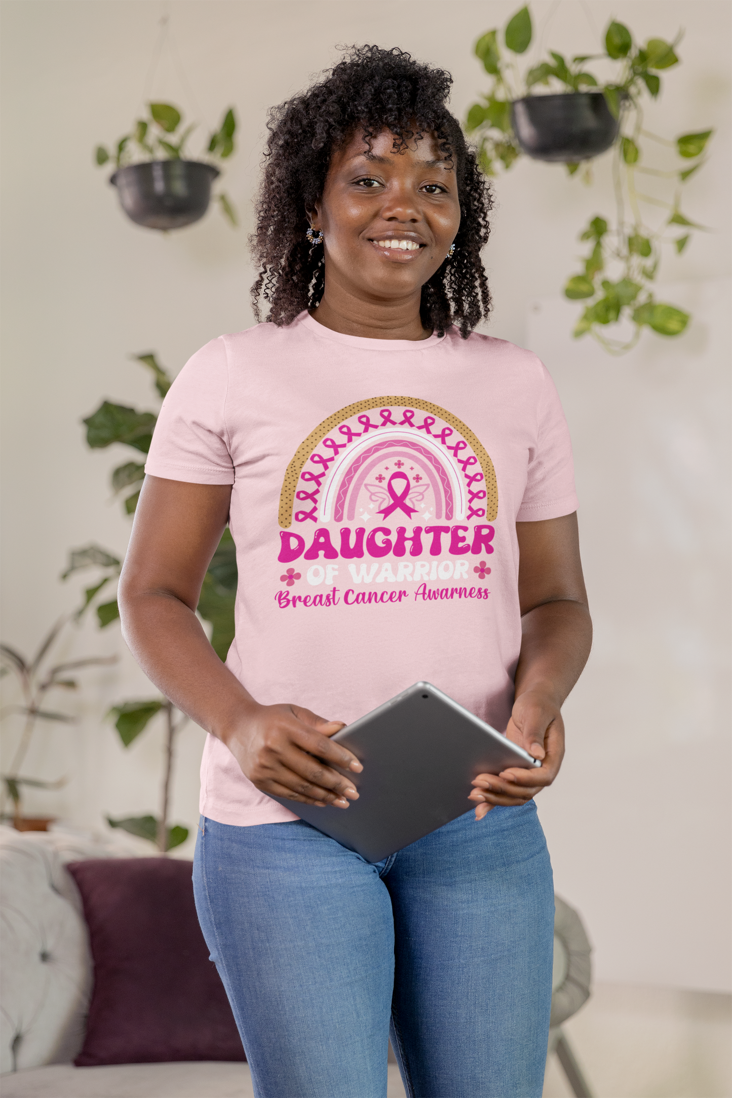 Breast Cancer Rainbow Awareness Daughter T-Shirt