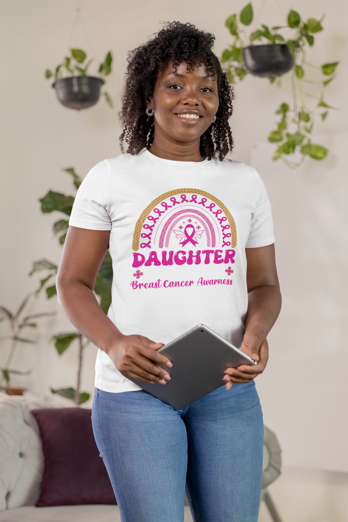 Breast Cancer Rainbow Awareness Daughter T-Shirt