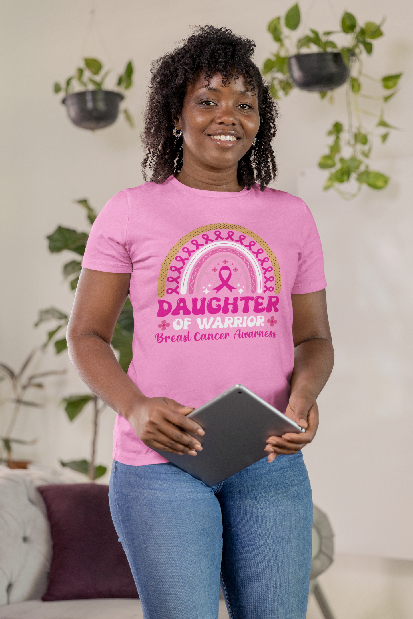 Breast Cancer Rainbow Awareness Daughter T-Shirt